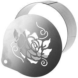 Форма для гарниров, салатов, кондитерских изделий д7,8см h4см + трафарет д8,5см, нержавеющая сталь Роза в блистере (Китай)