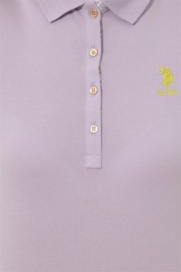 Женская сиреневая футболка с воротником поло Basic - U.s. polo assn фото 6
