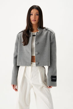 Жакет Annete А5424 из ворсистой ткани серый  фото 5