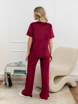 Костюм женский Кэт-1 Велюр Марсала М-274К MODAMICA