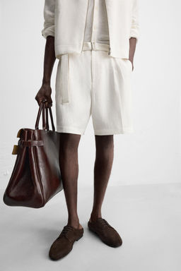 100% LINEN BERMUDA SHORTS WITH BELT - Zara фото 15
