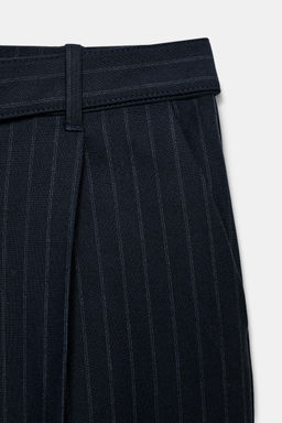 PINSTRIPED TROUSERS WITH BELT - Zara фото 8