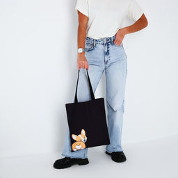 Сумка-шопер Корги, без молнии, без подкладки, цвет чёрный