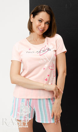 Пижама Про любовь short Цвет:Розовый - Rash фото 6
