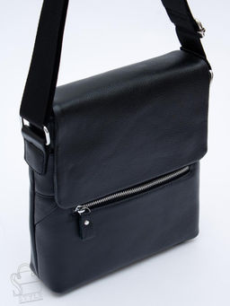 Сумка мужская кожаная 013H black Heanbag в Новосибирске