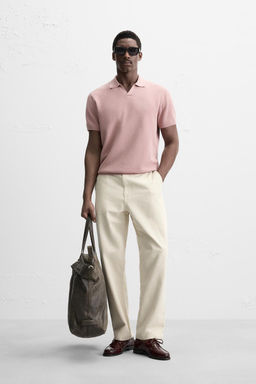 TEXTURED KNIT POLO SHIRT