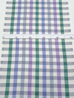 Холст полотенечный Средняя клетка цв.серый/зеленый, ш.0.5м, лен-30%, хлопок-70%, 140гр/м.кв - Купава фото 2