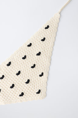 BANDANA PUNTO CROCHET CORAZONES / Crudo - Zara фото 2