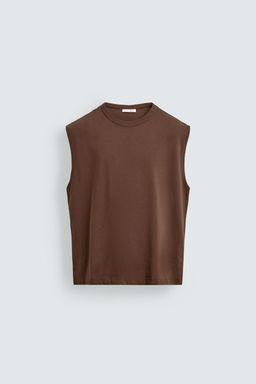 CAMISETA TANK RELAXED FIT / Marr?n oscuro