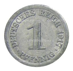 Монета 1 пфенниг 1917 года А Германия