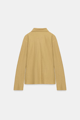 CAMISETA PLIEGUES BOTONES / Aceite - Zara фото 5