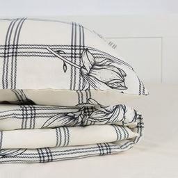 Постельное бельё Этель Евро Ink flowers 200*217 см, 220*240 см, 70*70 см-2 шт, бязь 125 г/м2, хл 100%  фото 2