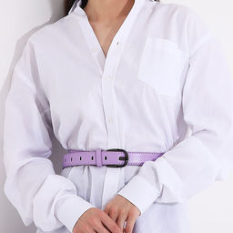 Ремень женский, ширина 2.8 см, винт, пряжка металл, цвет сиреневый