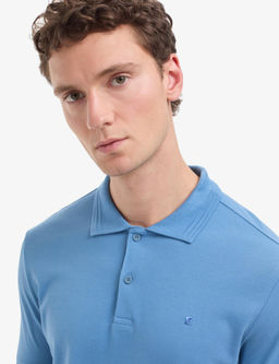 Koyu Mavi Regular Fit %100 Pamuk K_vr_lmaz Polo Yaka Basic Ti__rt