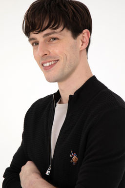 Мужской черный базовый трикотажный кардиган Неожиданная скидка в корзине - U.s. polo assn фото 9