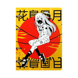 Тетрадь на кольцах, в клетку, 120 листов Аниме. Девушка иероглифы, пластиковая обложка, блок офсет