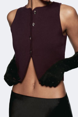 BUTTONED KNIT VEST TOP - Zara фото 28