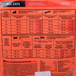 Сухой корм All cats для кошек, говядина и овощи, 2,4 кг