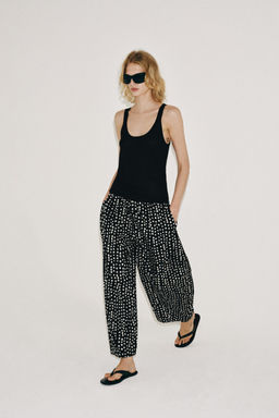 PANTAL?N PIJAMERO LUNARES ZW COLLECTION / Negro / Crudo