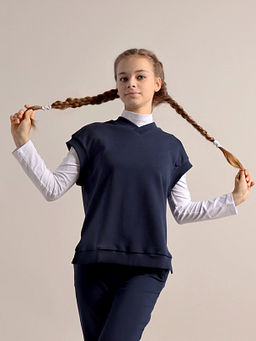 CRB wear / CWJG 63919-41 Жилет для девочки,темно-синий/Ex.Cherubino  фото 5