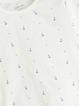 Bask?l? Erkek Bebek Ti??rt ve ?ort 2li