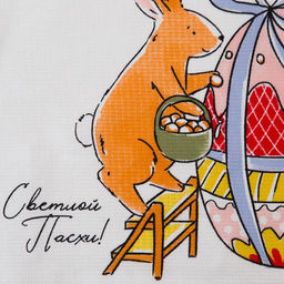 Полотенце Доляна Пасхальные яйца 35х60 см, 100% хлопок, вафля  фото 3