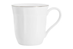 Кружка, 400 мл, фарфор F, белая, с серебристым кантом, Lotus silver