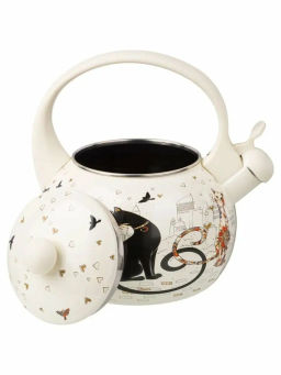 Чайник эмалированный со свистком, серия Парижские коты 2.2л, индукционное дно 934-394 - Арти-м фото 2