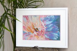 Кристальная (алмазная) мозаика ФРЕЯ ALVR-227 Шмель на пионе 40 х 25 см