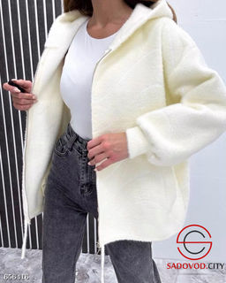 Женский пушистый кардиган с капюшоном - Bruno фото 5