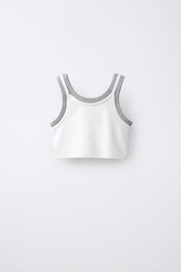 TOP DOBLE CONTRASTE / Blanco - Zara фото 2