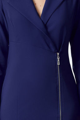 Saks Ceket Yaka Fermuar Detayl? Dokuma Elbise TWOAW24EL00292