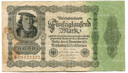 Банкнота 50000 марок 1922 года Германия