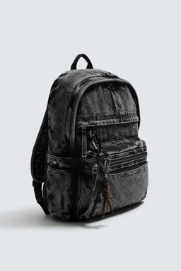 WASHED-EFFECT DENIM BACKPACK - Zara фото 6