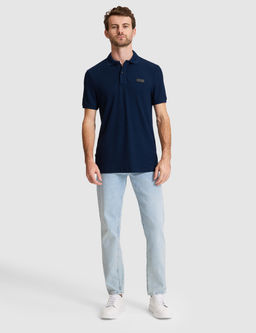 Lacivert Slim Fit _rme Dokulu Polo Yaka Ti__rt
