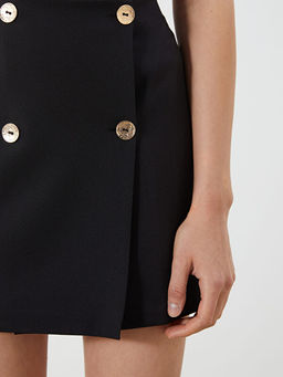 Beli Lastikli D??meli Mini Etek