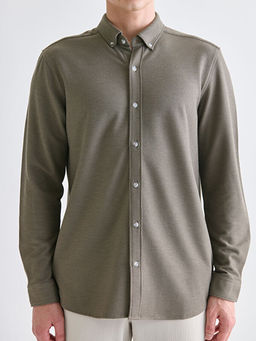 Slim Fit Uzun Kollu Erkek Dokulu G?mlek