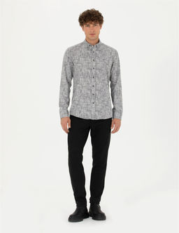 Gri Slim Fit Uzun Kollu G_mlek - Pierre cardin фото 4