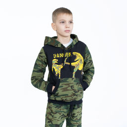 Костюм детский хаки/черный принт дино 747 (98, 56)