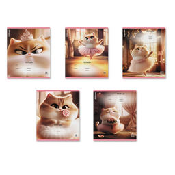 Цена за 2 шт. Тетрадь 12л. ErichKrause линия "Prima Cat" (64823) УФ-лак, блестки, обложка - мелованный картон