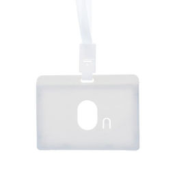 Цена за 20 шт. Бейдж - карман горизонтальный, внешний размер 100×74 мм, внутренний размер 90×54 мм, светло-серый, с лентой, жёсткокаркасный