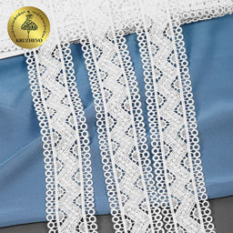 Кружево гипюр матовая нить KRUZHEVO арт.TBY.0870 шир.40мм цв.белый уп.13,71м