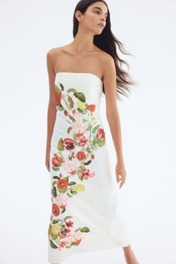 Vestido estampado en mezcla de lino - H&m фото 5