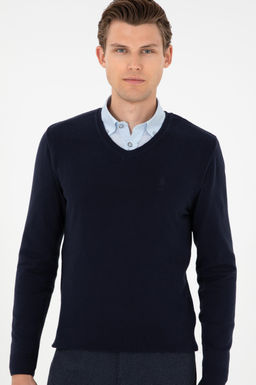 Мужской темно-синий базовый свитер Неожиданная скидка в корзине - U.s. polo assn фото 3