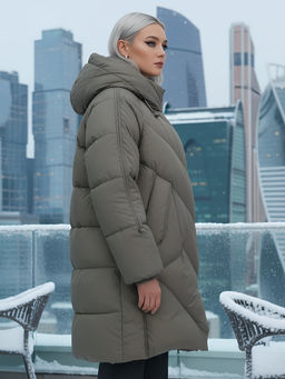 Пальто двубортная зимнее утепленное женское светло-коричневого цвета 7732SK - Visdeer фото 21