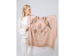 Платок Lanotti двухсторонний Сердце природы бежевый/№55