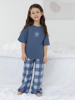 МП 1657/синий 4027 Н026.2 пижама для дев