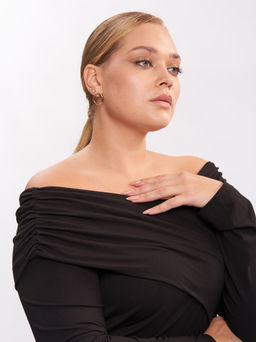 Лонгслив с драпировкой LN00503BLK01 - Артесса фото 6