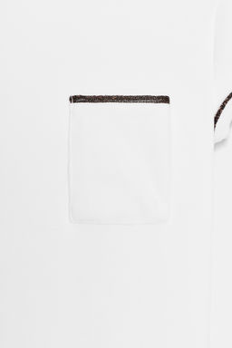 T-SHIRT WITH METALLIC THREAD TRIM - Zara фото 17