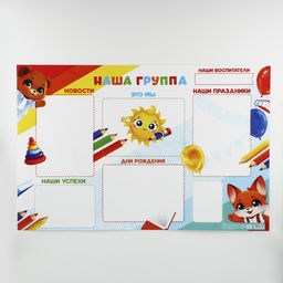 Цена за 10 шт. Плакат в детский сад «Наша группа», 90.6×59.6 см